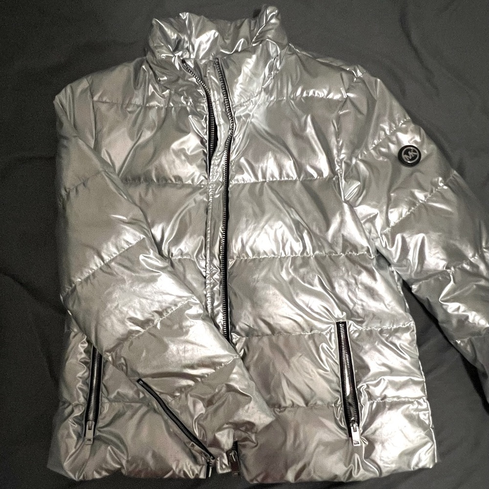 Silver Michael Kors Puffer jacket